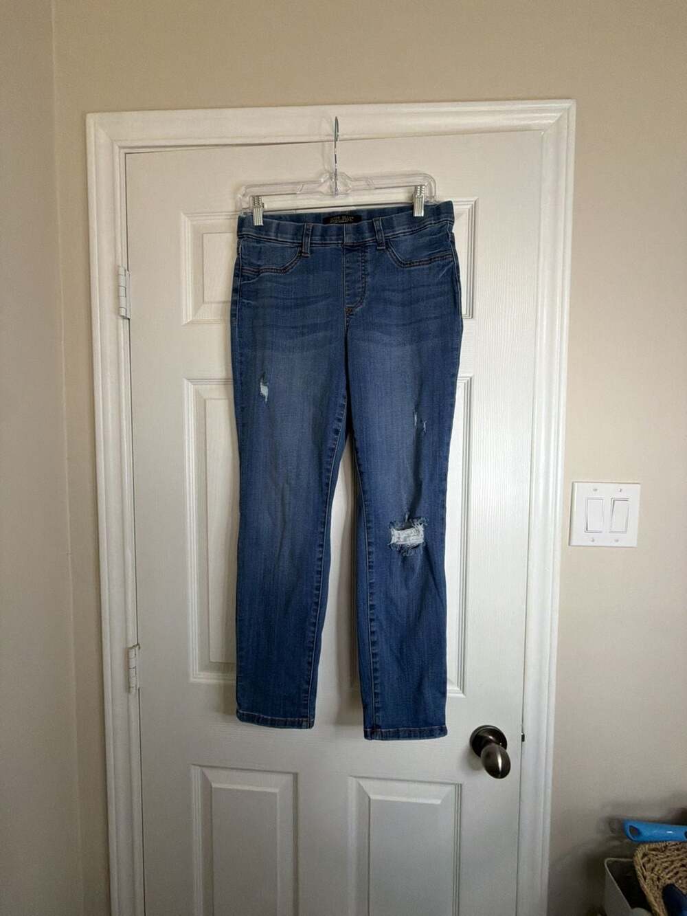 Judy Blue Distressed Pull-On Jeggings Size 9/29 Blue Denim